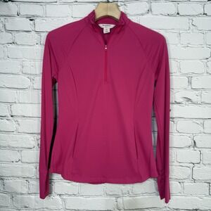 Tommy Bahama Women's‎ S Textured Hot Pink Long Sleeve 1/4 Zip Golf Tennis Shirt